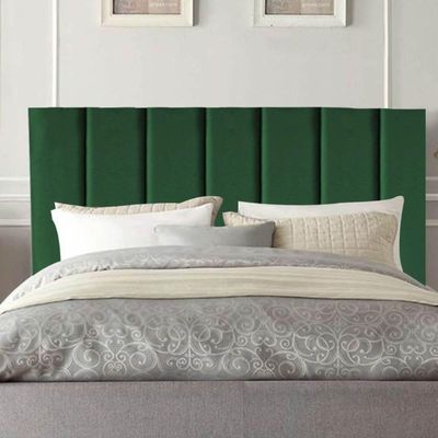 Cabeceira Estofada Cama Box King 195 Cm Mavie Suede Verde