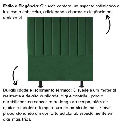 Cabeceira Estofada Cama Box King 195 Cm Mavie Suede Verde