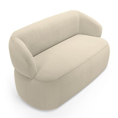 Sofá Orgânico 03 Lugares Living Glee 170cm Bouclê Bege - Desk Design