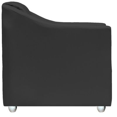 Kit 2 Poltronas Mila Corino Preto Pé De Plástico Cromado - Preto, Corino