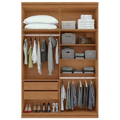Guarda-roupas 4 Portas 2 Gavetas 100% Mdf Alonzo Sem Espelho E Com Pés Amendoa Clean Off White