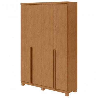 Guarda-roupas 4 Portas 2 Gavetas 100% Mdf Alonzo Sem Espelho E Com Pés Amendoa Clean