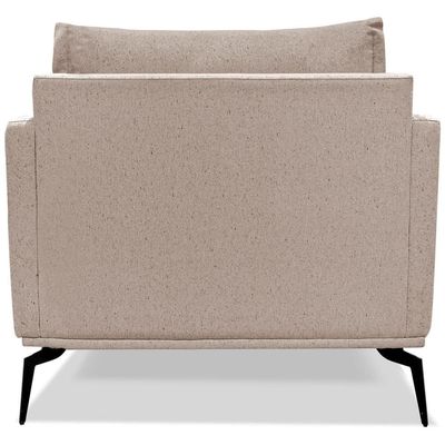 Kit 2 Poltronas Sala De Estar Liv Pes Aço Linho Areia Ezz Areia