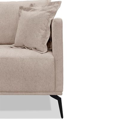 Kit 2 Poltronas Sala De Estar Liv Pes Aço Linho Areia Ezz Areia