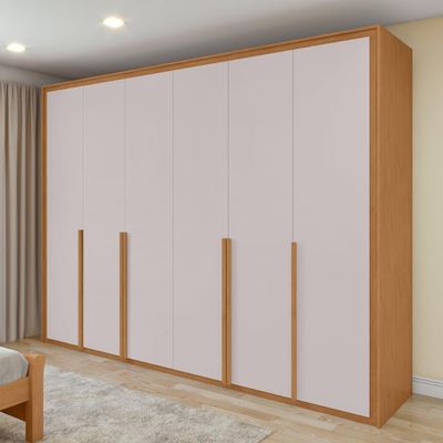 Guarda Roupa 6 Portas Easy Space Amendoa Clean/off White