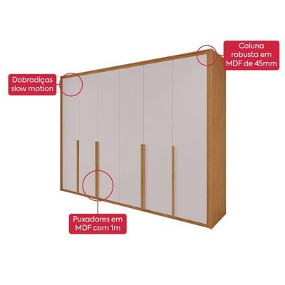 Guarda Roupa 6 Portas Easy Space Amendoa Clean/off White