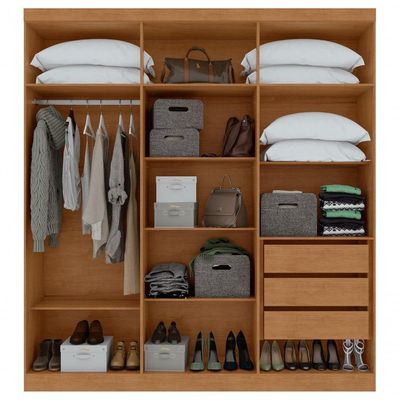 Guarda-roupas Casal 6 Portas 3 Gavetas Jazz Com Pés Sem Espelho - Lopas Amendoa Clean/off White