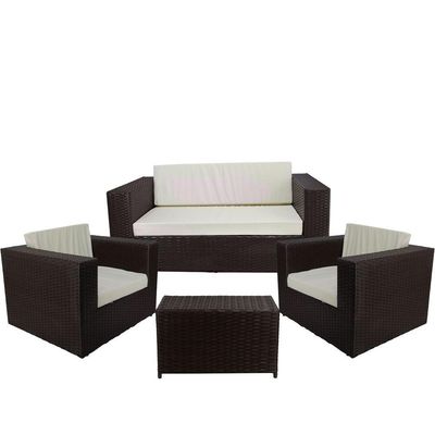 Kit De Poltronas E Mesa Branco Gelo Tabaco Classe A