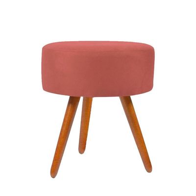 Puff Redondo Suede Cores A Escolha Pes Palito rosa
