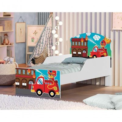 Mini Cama Usinho Bombeiro Com Colchão