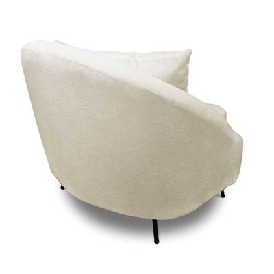 Poltrona Decorativa Orgânica Pé Ferro Pto Kit 2 Zaya Bouclê C05 - D'rossi Cor Bege