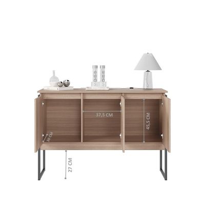 Aparador Buffet Com 3 Portas Bari Montana Preto