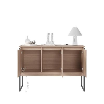 Aparador Buffet Com 3 Portas Bari Montana Preto