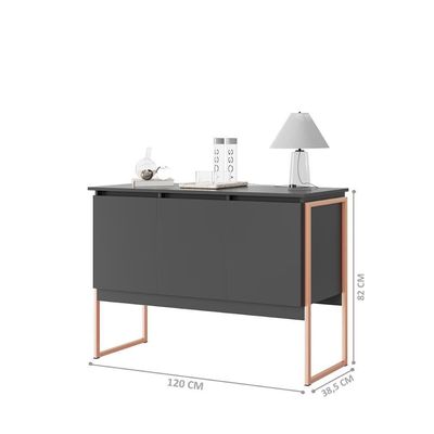 Aparador Buffet Com 3 Portas Bari Preto Cobre