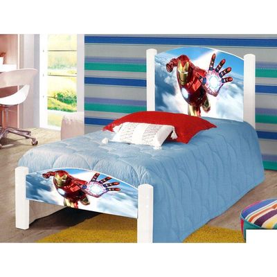 Cama Solteiro Infantil Iron Colchão Branco