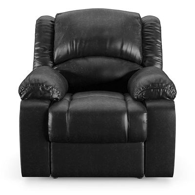 Poltrona Do Papai Reclinável Sala De Cinema Barcelona Touch Massagem Usb Pu Preto Brilho