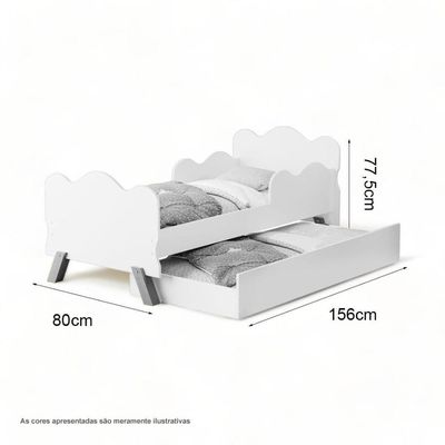 Cama Infantil Angel Rosê Com Auxiliar Cambel