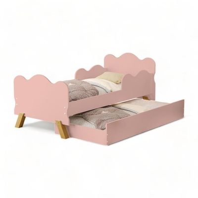 Cama Infantil Angel Rosê Com Auxiliar Cambel