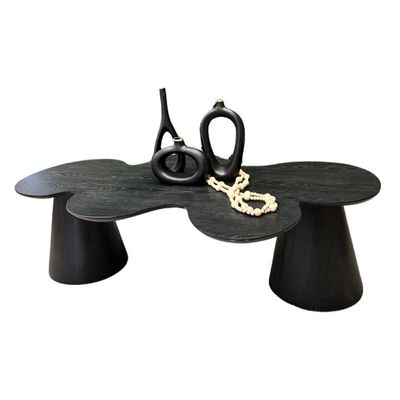 Mesa De Centro Cone Orgânica Splash 120x65 Cm Tampo ébano Base ébano Cor Preto