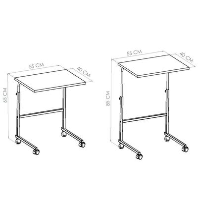 Mesa De Apoio Lateral Para Notebook Com Rodizios Preto Noce Oro Pp Milani Store Preto Noce Oro