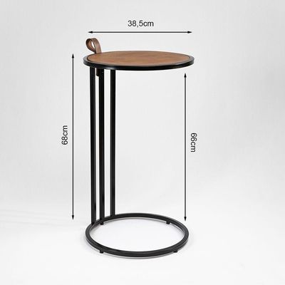 Mesa De Apoio Industrial Supreme Alça De Couro Marrom