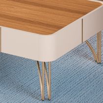 Mesa De Centro Para Sala Com Pés De Aço Alane H01 Off White-cinamomo - Mpozenato