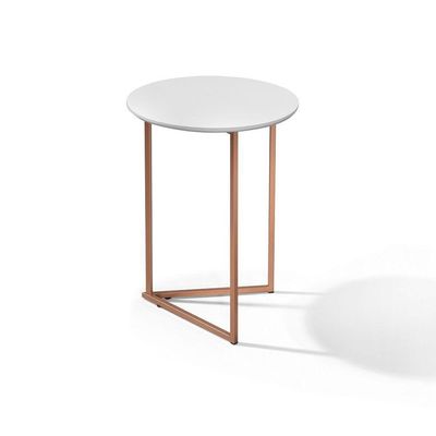 Jogo De Mesa Lateral Canto Jade Sala Estar Pés Ferro Luxo