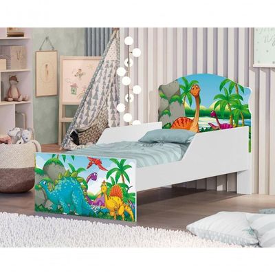 Mini Cama Dinossauro No Lago Com Colchão