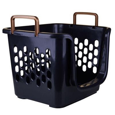 Cesto com Alça 52L Xplast Preto com Amêndoa