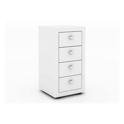 Gaveteiro p/ Escritório ME4133 c/ 4 Gavetas e Rodízios Branco - Tecno Mobili