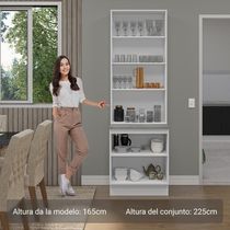 Kit Balcão + Cristaleira 70cm Branco Preto Glamy Madesa 01 Branco Preto