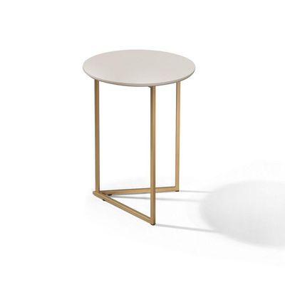 Conjunto De Mesa De Apoio Jade Sala Estar Pé De Aço Dourado