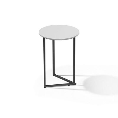 Mesa Lateral Pé De Ferro Estilo Industrial Preto/branco