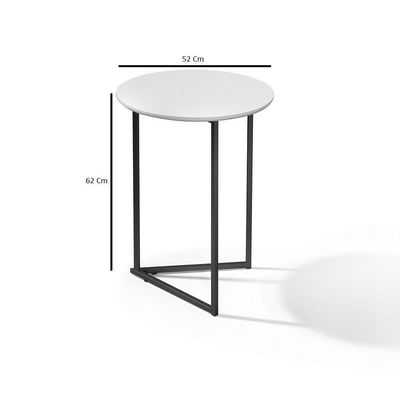 Mesa Lateral Pé De Ferro Estilo Industrial Preto/branco