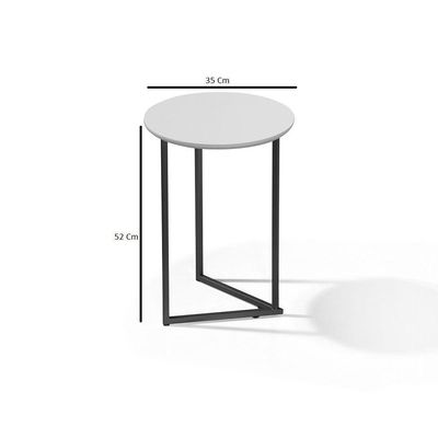 Mesa Lateral Pé De Ferro Estilo Industrial Preto/branco