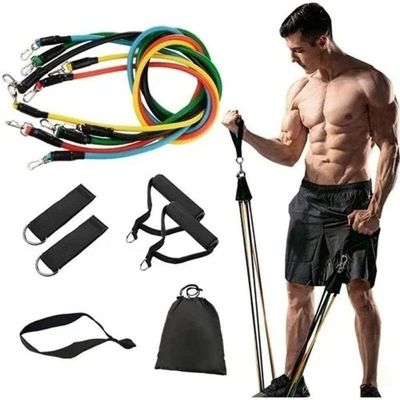 11 Peças Elástico Extensor Exercicio Funcional Até 100 Libras Kit Elástico Pilates Jt-003