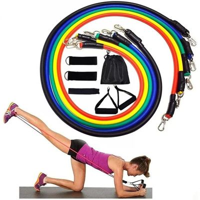 11 Peças Elástico Extensor Exercicio Funcional Até 100 Libras Kit Elástico Pilates Jt-003