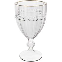 Taça Cristal 330ml Fio de Ouro Imperial Lyor Avulsa Servir Sucos Água Drinks Mesa Posta