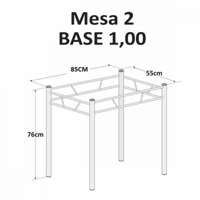 Base Para Mesa De 100x60 Maraba Liso Branco Teixeira Branco