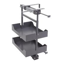 Coluna Baixa Deslizante com 2 Bandejas Masutti Organize Aço Carbono Organizador de Cozinha Armário