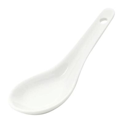 Conjunto 6 Colheres Finger Food Porcelana Lyor 20ml Branca Japonesa Couvert Branco