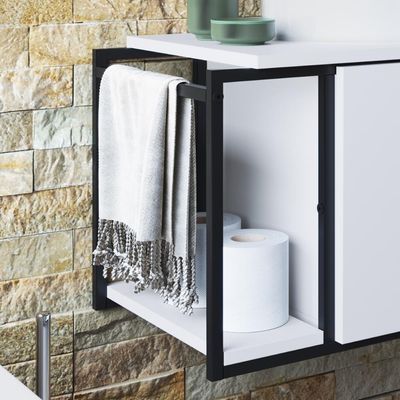 Gabinete Suspenso Para Banheiro 80cm P1019 Branco Sem Cuba