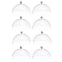 Conjunto 8 Cúpulas 25cm Brancas Porta Bolo Tortas Doces Padaria Café Bubble Crippa