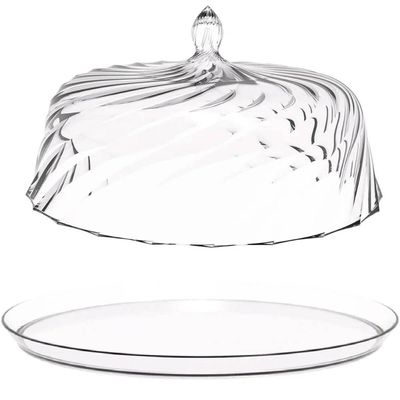 Kit 4 Porta Bolo com Cúpula 30cm Transparente Boleira Glassy Crippa Doces Sobremesas
