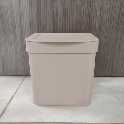 Kit Pia Cozinha Escorredor De Louça E Talheres Lixeira 2,5l Bege
