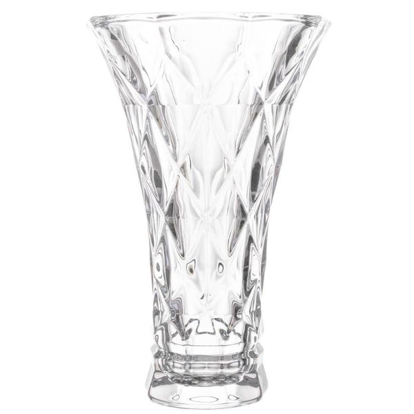 Vaso de Vidro Lyor Diamond 13x20cm Decorativo Plantas Arranjo Flores Transparente