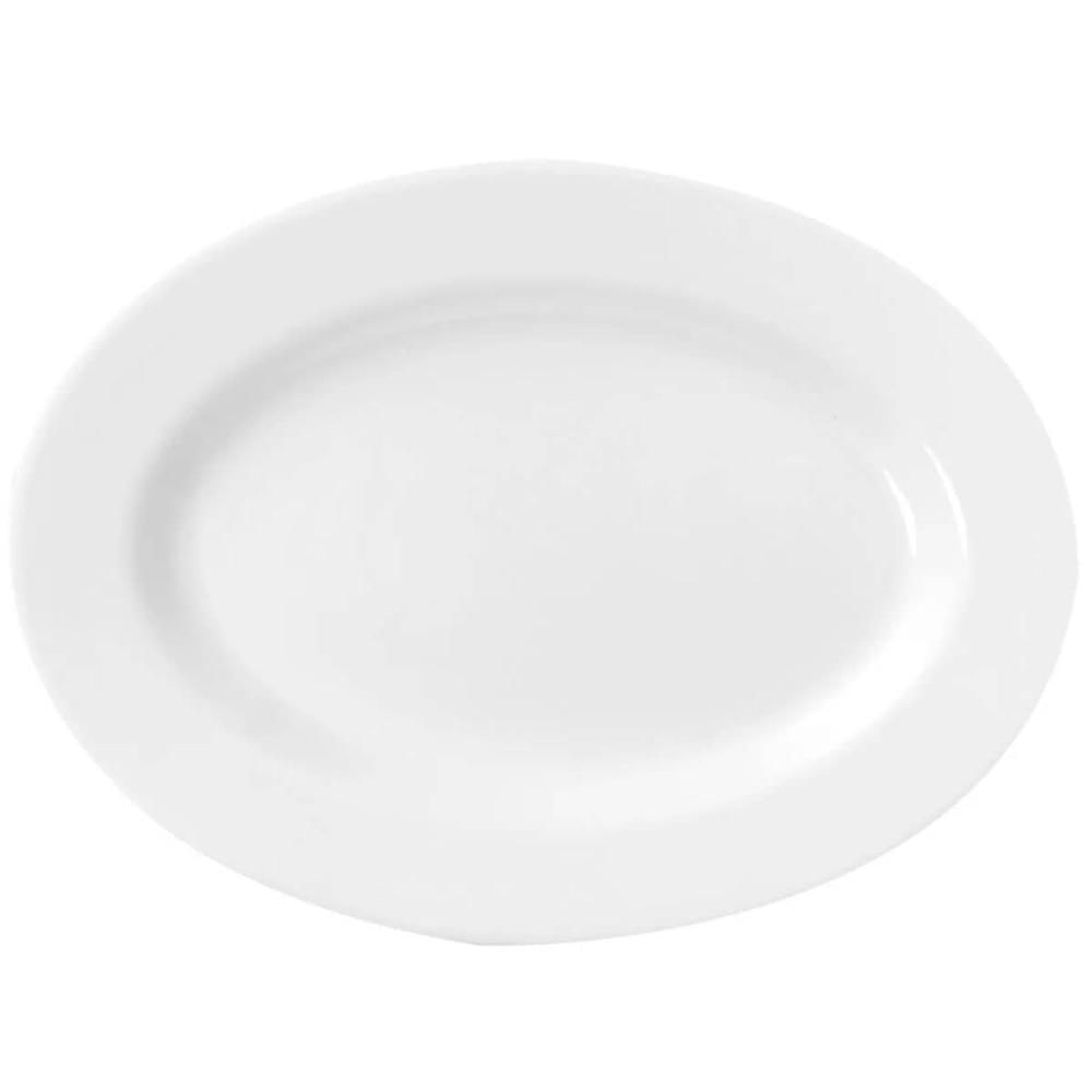 Travessa Oval Melamina Rasa 20x14cm Branca Servir Haus Concept Bandeja