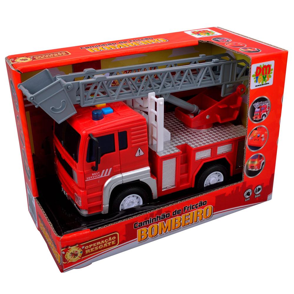 Carro Bombeiro com Luz e Som DMToys DMT5698