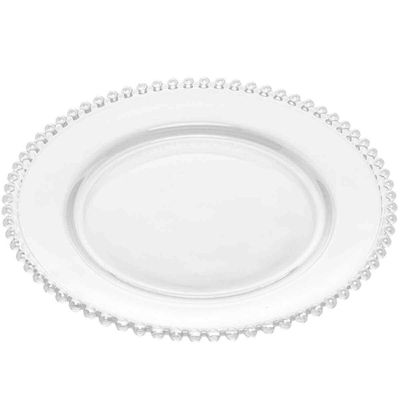 Jogo de Pratos Rasos 28cm de Cristal 20 peças Linha Pearl Wolff para Mesa Posta Restaurantes