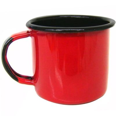 Caneca Xícara de 70ml Chá Café Esmaltadas Agata Cozinha Vermelho